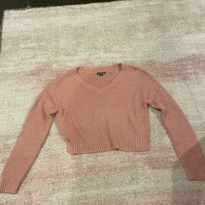 Pink Knit sweater, size xs v-neck